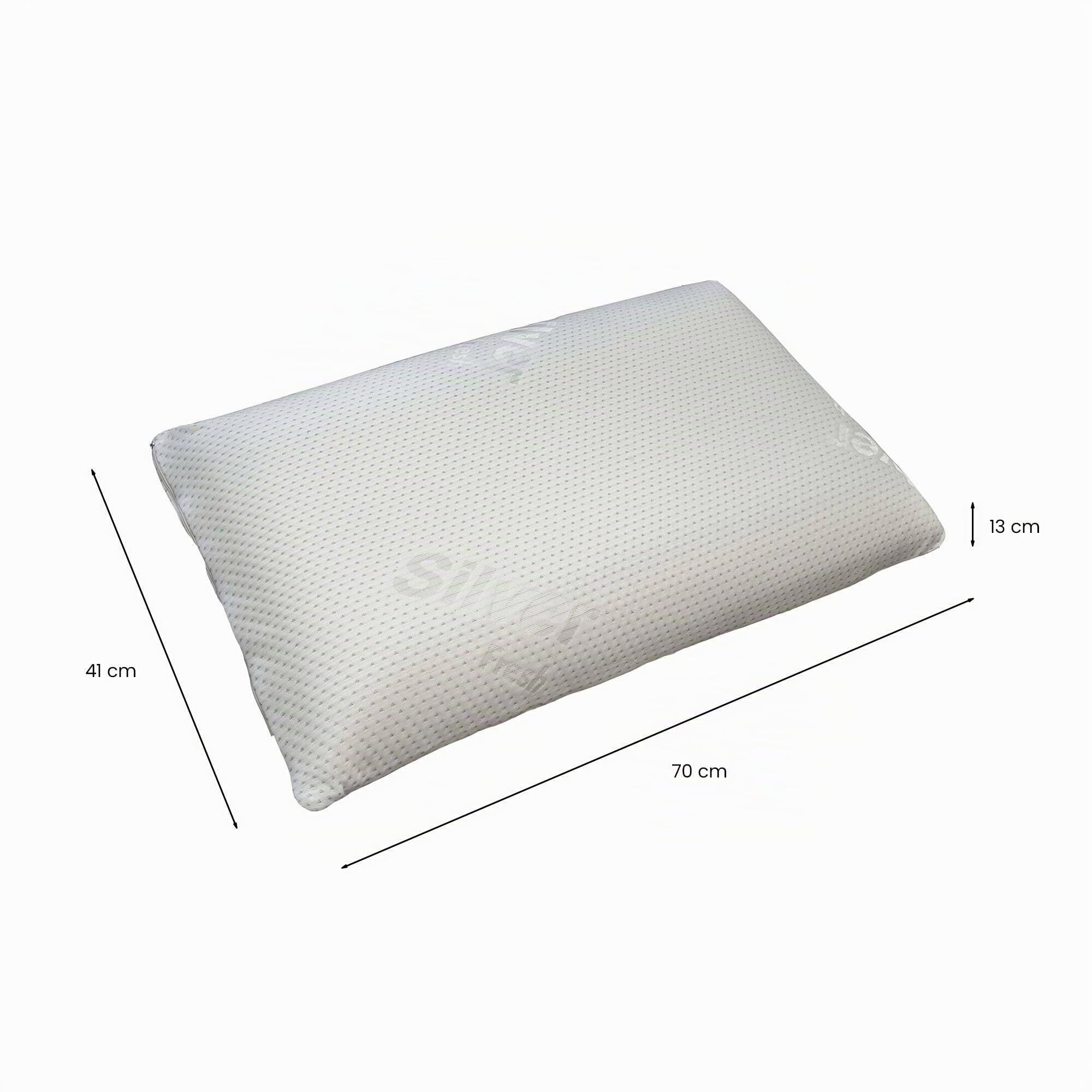 Talamo Italia - Guanciale Gemelli, Cuscino ergonomico saponetta in Memory Foam forato, 100% Made in Italy, con rivestimento agli ioni di argento, 71x41xh13 cm, Singolo