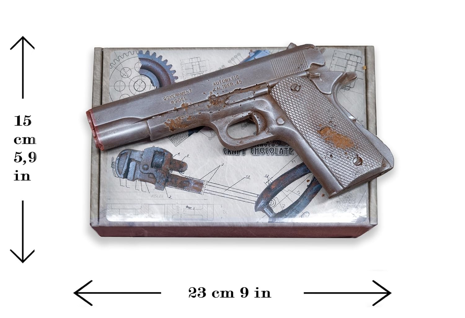 Chocolate Gift Box, Milk Chocolate Gun, Edible Gift Set for Men, 13 Ounces