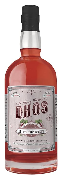 Dhos Bittersweet - Handcrafted Non-Alcoholic Aperitif With Flavors Of Rhubarb, Fruit & Bitter Herbs - Non-Alcoholic Spirit To Mix Delicious Mocktails - Keto-Friendly, Zero Sugar, Zero Proof - 750 ML