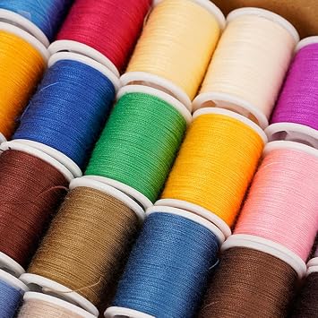 30 Color Polyester Sewing Thread Set, Cotton Thread, 45m/50yds per Roll, for Hand and Machine Sewing, Includes Black and White