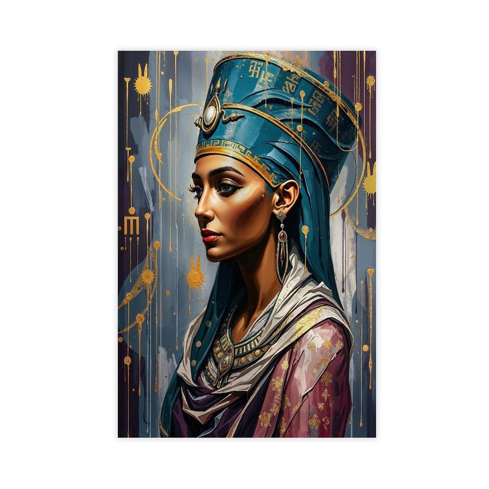 Qzfncoyu Nefertiti Art Poster Canvas Poster Wall Art Decor Print Picture Paintings For Living Room Bedroom Decoration 12X18inch(30X45cm)