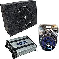 Vista 1 de Harmony Audio Kicker Bundle compatible con cabina estándar universal C10 Comp Single 10" cargado subcaja con amplificador Harmony HA-A400.1