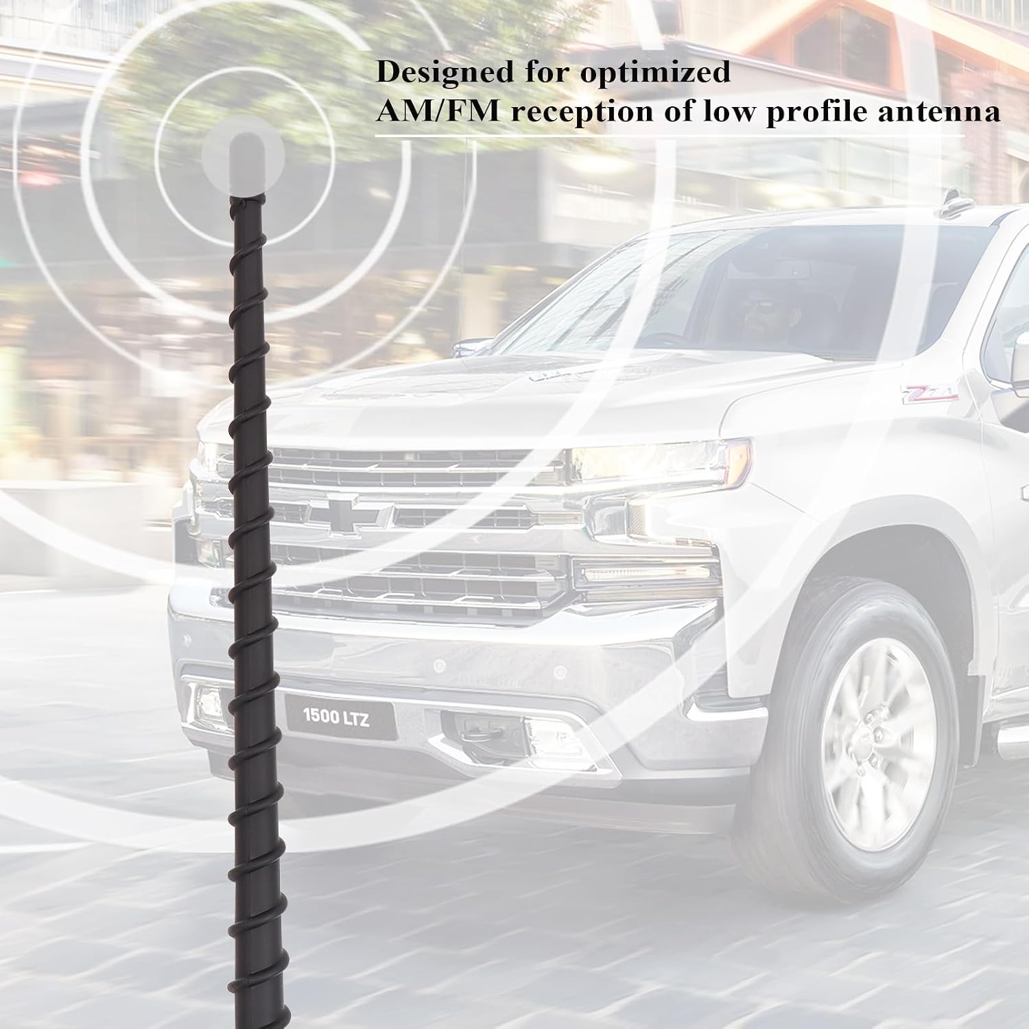 Short Truck Antenna Compatible with Chevy Silverado 1500 2500 3500/ GMC Sierra 1999-2025, 13 Inch Rubber Antenna Accessories Replacement, Car Wash Proof, for Radio Reception