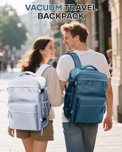 Vista 183 de VECAVE Mochila de viaje para laptop, mochila aprobada para vuelos,Mochila deportiva para universidad casual, E-peacockblue, Mochila para laptop