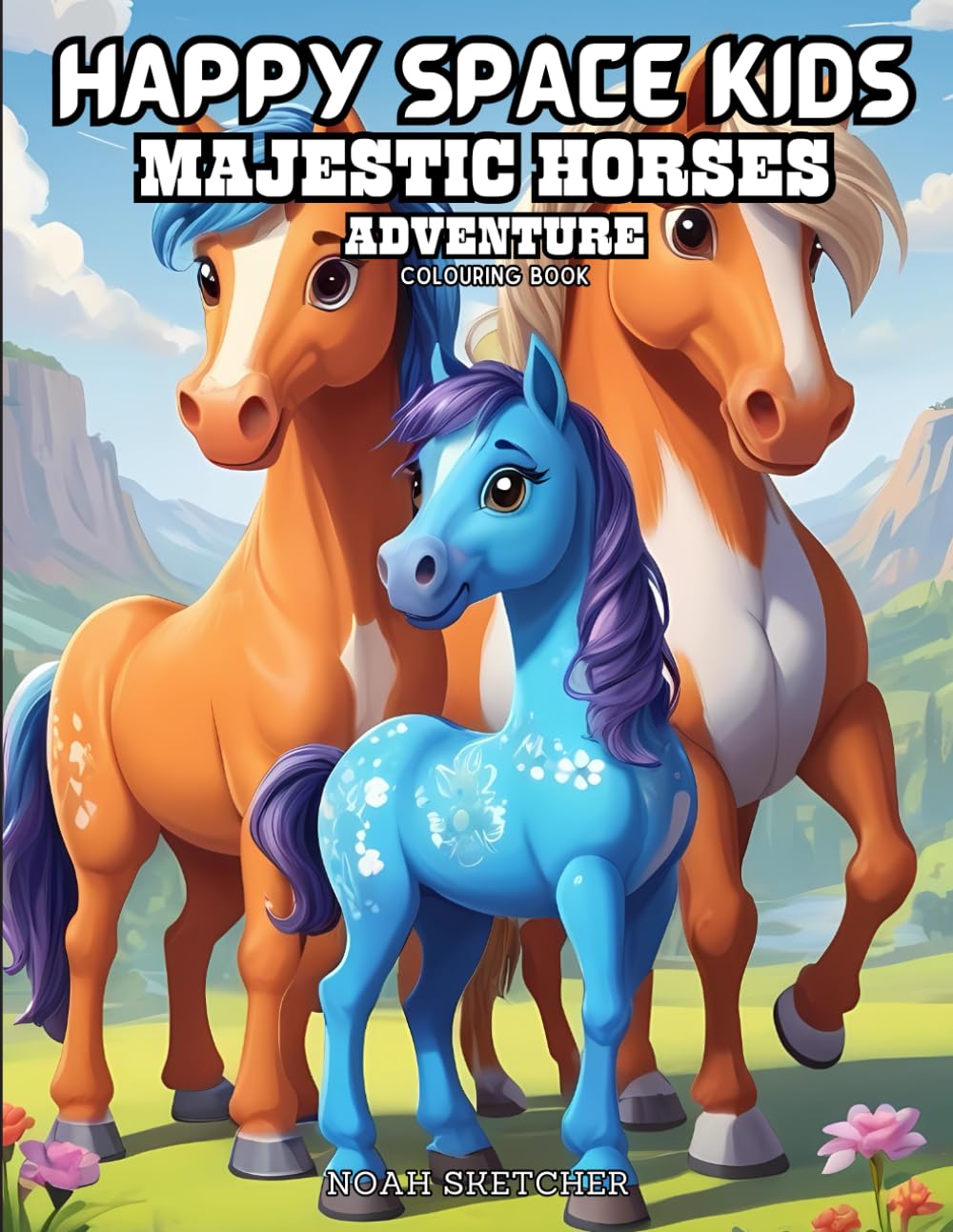 MAJESTIC HORSES COLOURING BOOK FOR KIDS: A Beautiful Colouring Journey Filled with Graceful Horses and Peaceful Scenes (HAPPYSPACE KIDS)