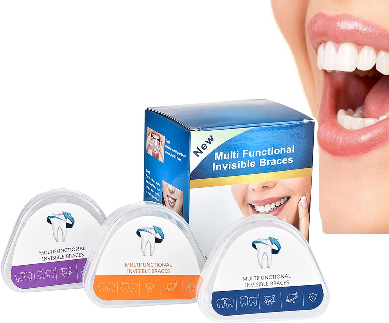 Dental Orthodontic Braces Appliance, Professional Transparent Soft and Hard Dental Mouth Guard Orthodontic Appliance (3 Stages, Suitable for Different Tooth Conditions)