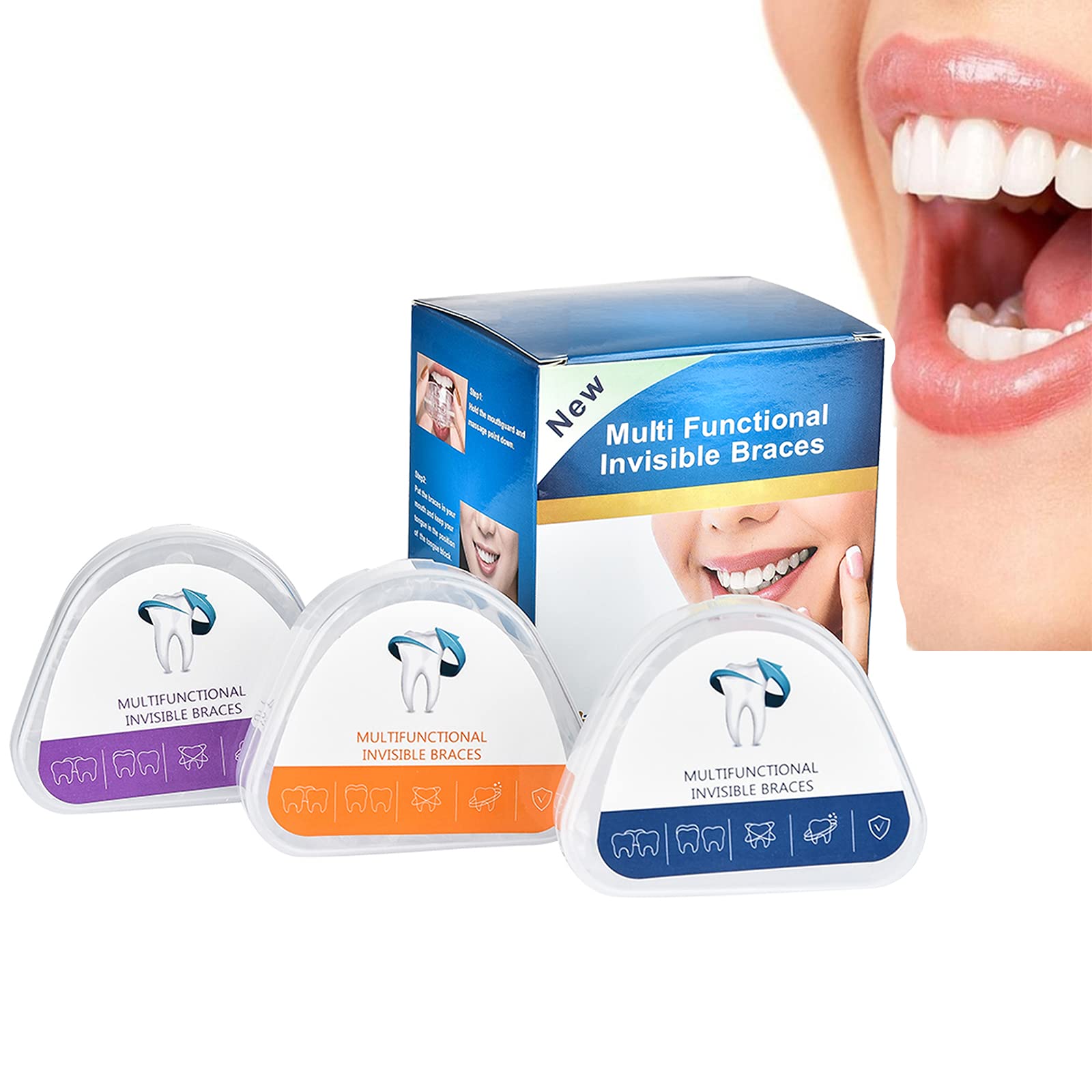 Dental Orthodontic Braces Appliance, Professional Transparent Soft and Hard Dental Mouth Guard Orthodontic Appliance (3 Stages, Suitable for Different Tooth Conditions)