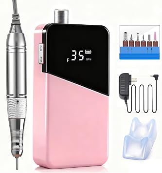 35000RPM Professional Nail Drill Machine, 4000mAh Rechargeable