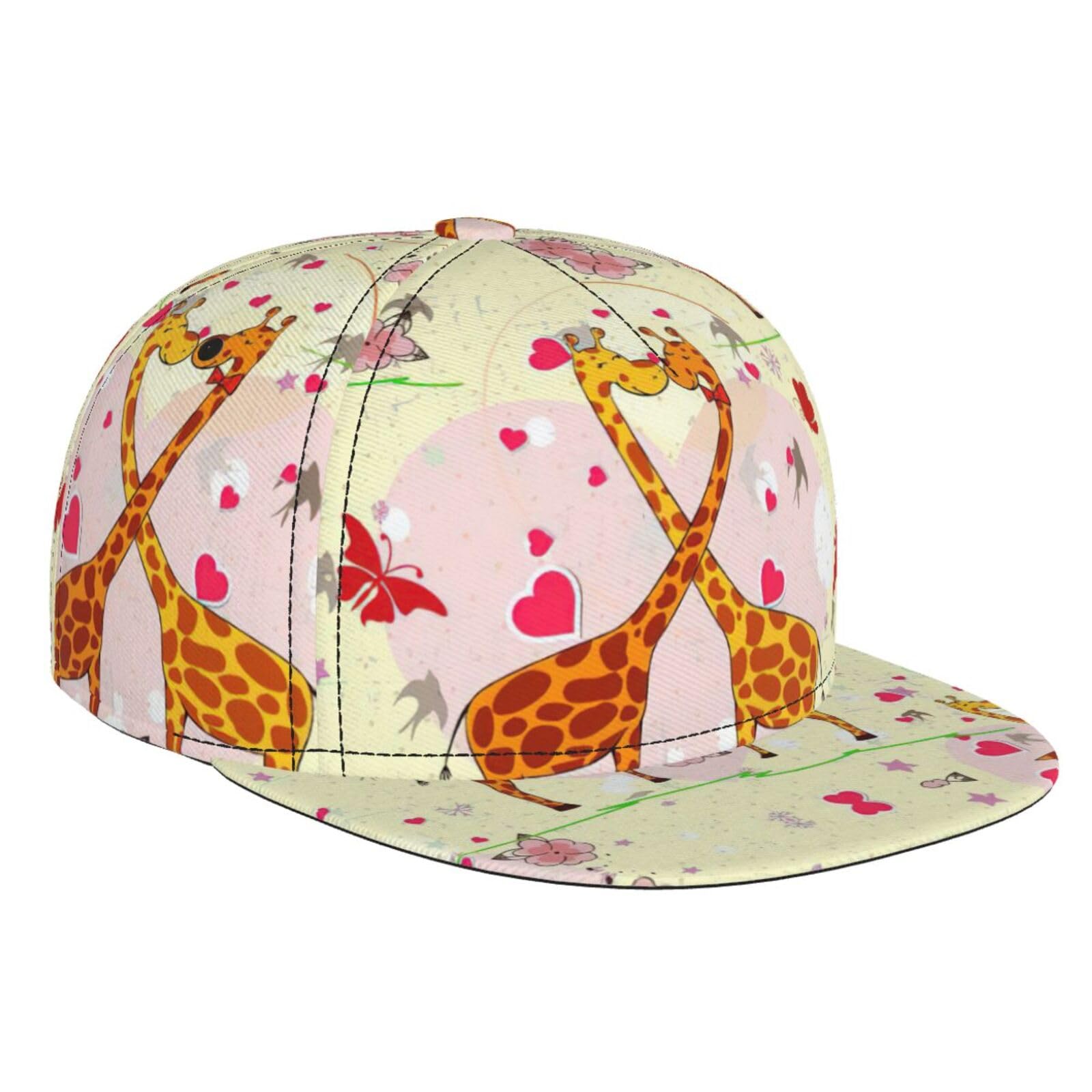 Gorra de béisbol negra ajustable unisex con estampado de jirafa 8