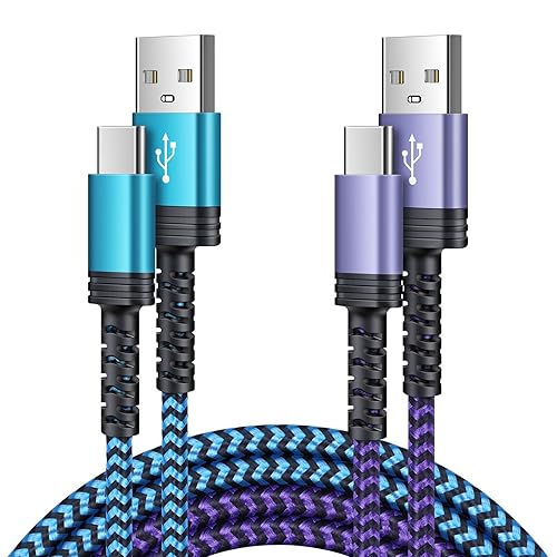 Miniatura 7 de Cable USB C de carga rápida, paquete de 2 cables tipo C de 3 pies, cable trenzado de teléfono Android para Samsung Galaxy A15 5G A16 A56 A35 A32 A12