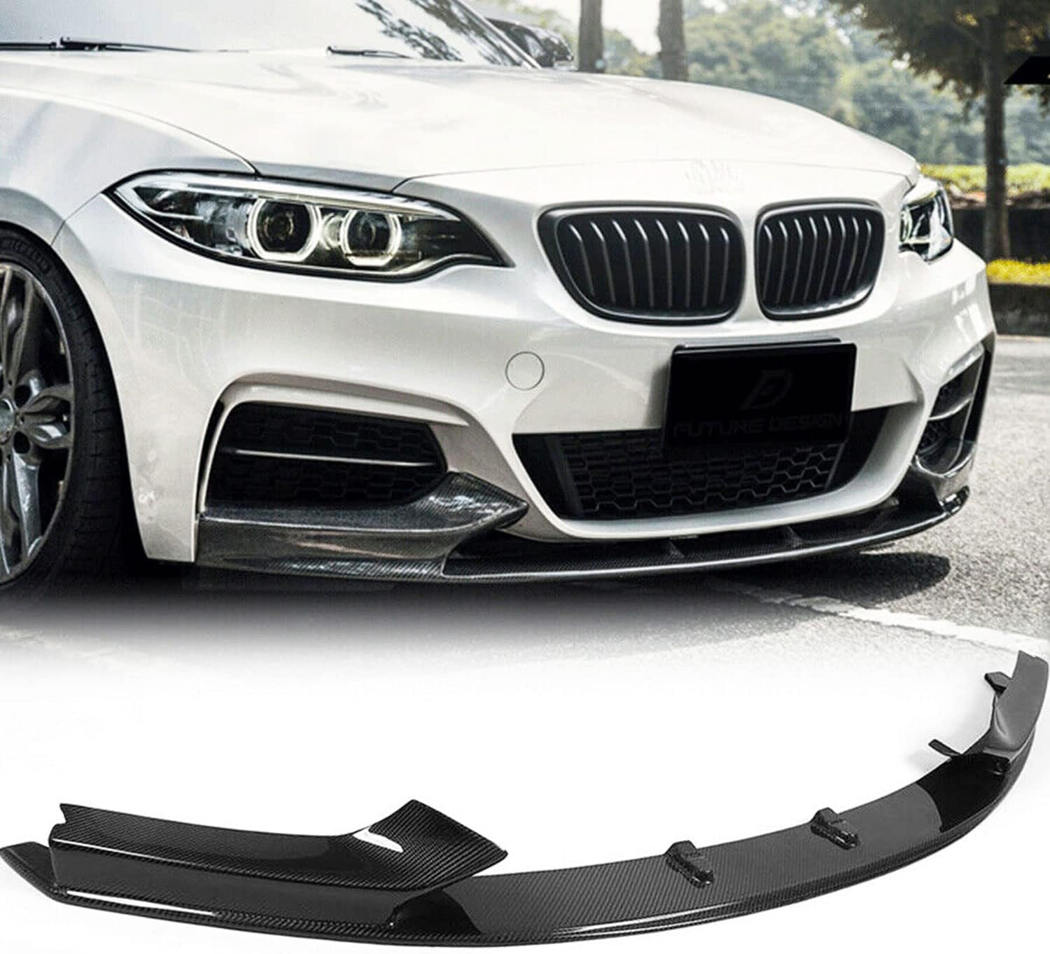 Carbon Fiber Front Bumper Lip Compatible with BMW 2 Series F22 F23 2014-2019 M Sport 2Door 220i 228i 230i 235i M-tech Front Chin Spoiler Factory Outlet
