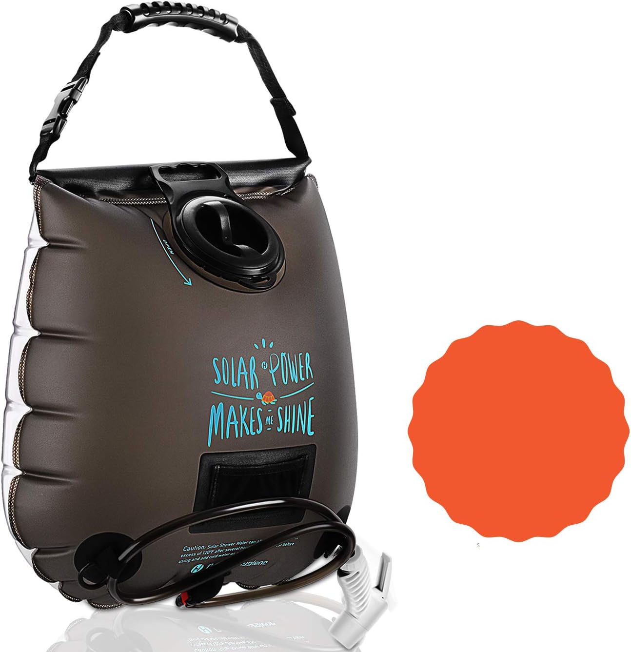 Outdoor Hygiene 5 Gallon Solar Shower Camp Shower Water Heater Portable Summer Camping Gear Food Grade TPU Material Eco-Friendly Sun Shower Bag for Beach Swimming Outdoor Traveling