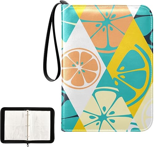 Citrus Lime Lemon Card Binder 400 Pockets Trading Card Storage Binder Album with Sleeves Zipper Card Collection Holder Folder for Sleeved Card Sport