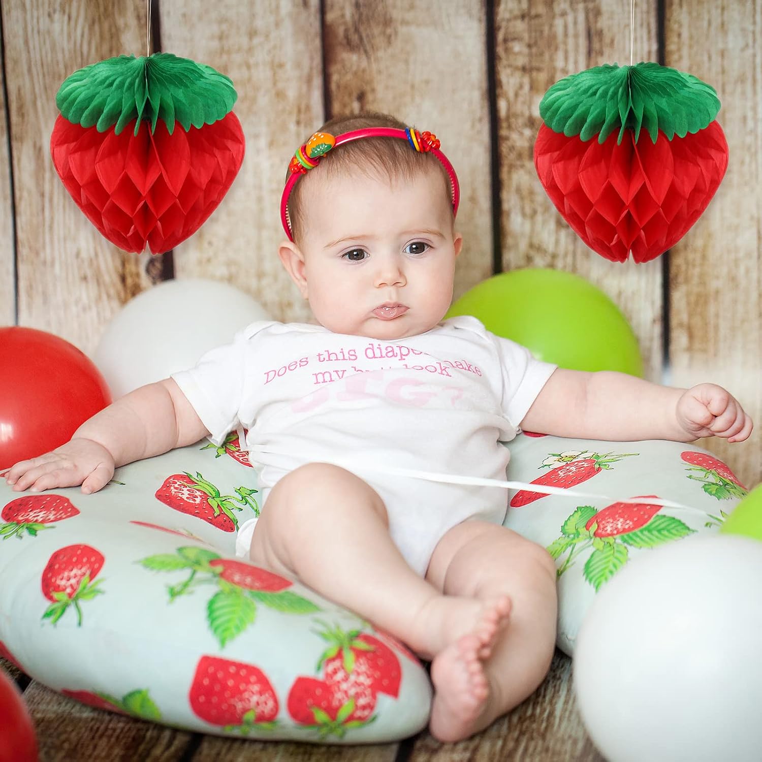 Zonon 16 Pcs 6 Inch Strawberry Party Decorations Red Strawberry Honeycomb Balls Tissue Paper Berry Hanging Decor Garland for First Birthday Baby Shower Sweet Berry Fruit Wedding Spring Summer Party