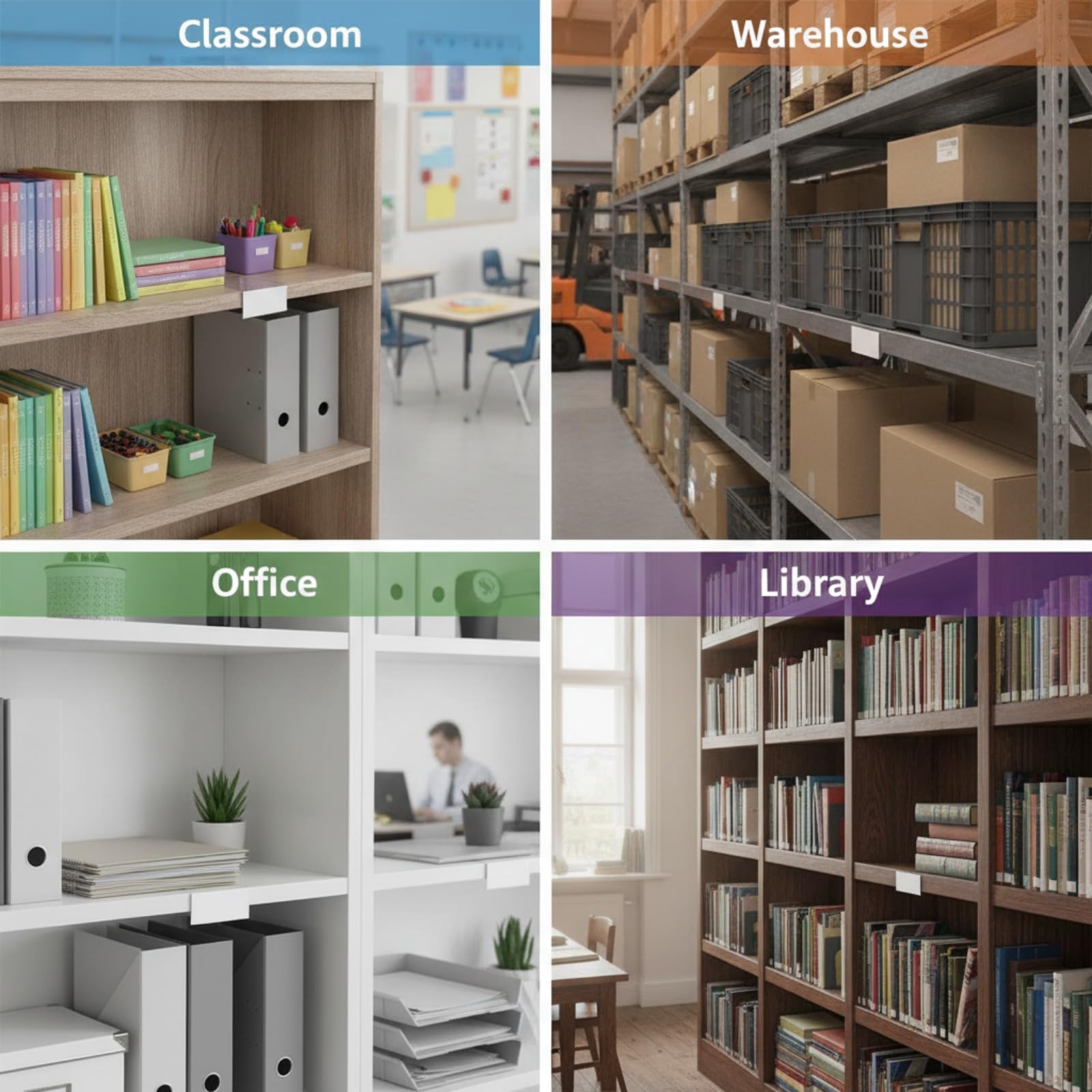 15 Portaetichette Mobili per Scaffali Targhe Trasparenti per Scaffali Marcatori per Scaffali per Librerie Supporto per Esposizione di Etichette per Libri Aula (9,06 x 3,03 x 1,57 Pollici)