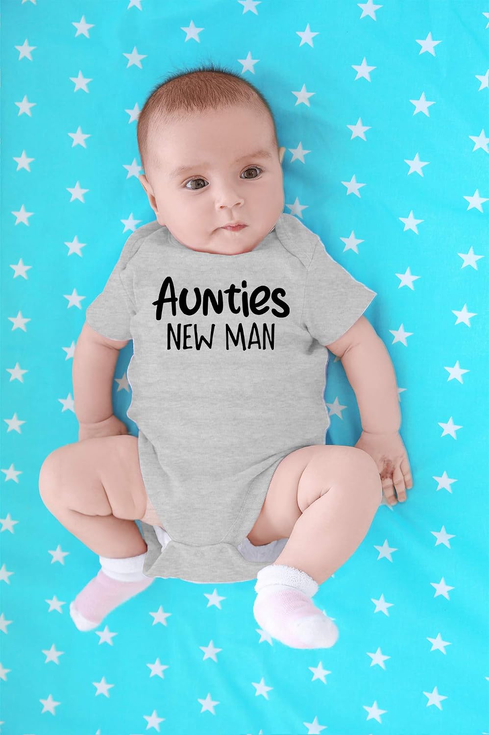 CBTwear Aunties New Man Funny Baby Bodysuit Cute Infant Outfit image 4