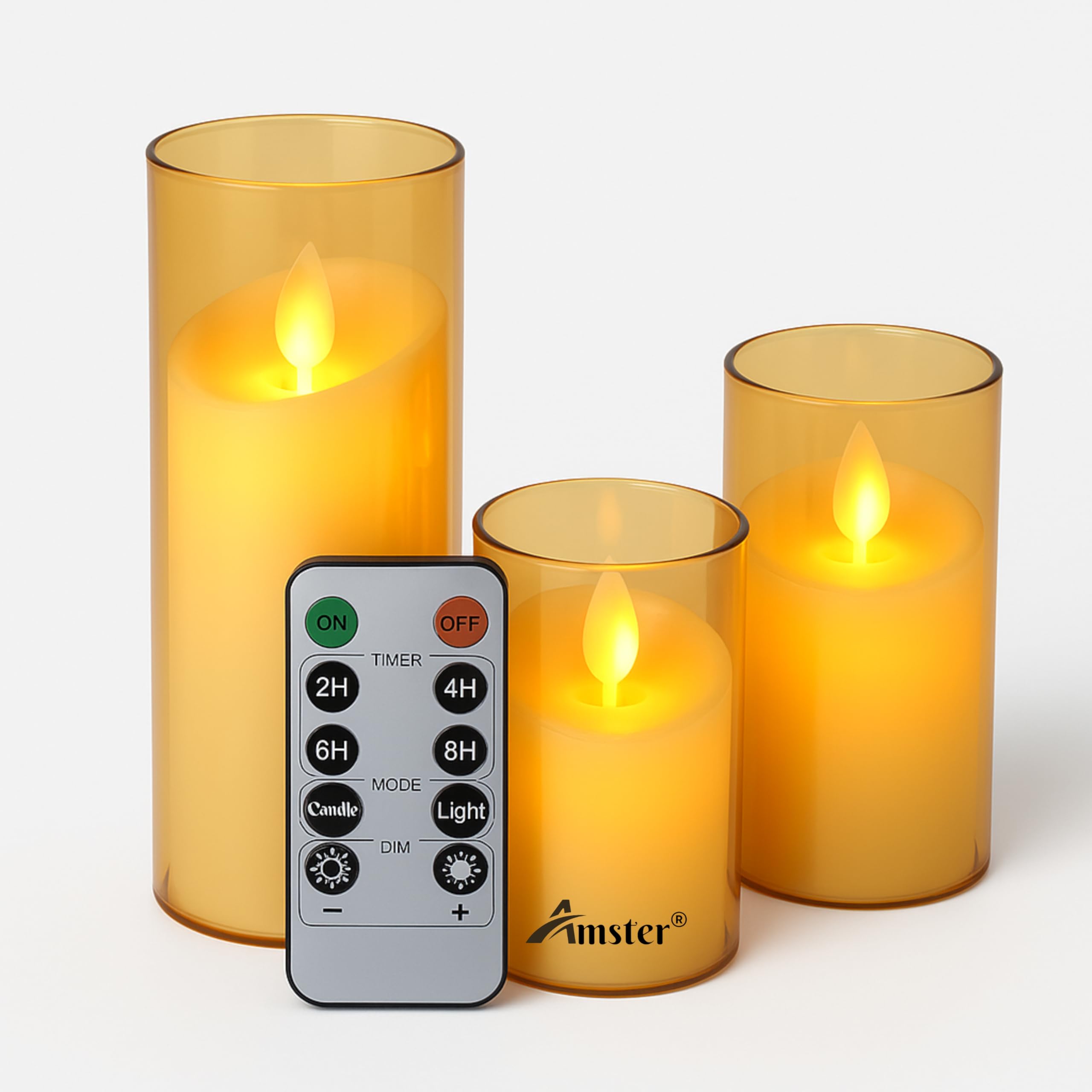 Amster LED Flameless Tealight Candles – Warm White, Battery Operated Decorative Lights for Diwali, Home & Wedding Décor – Safe, Smokeless & Reusable (AURAGLOW Candles, Pack of 1)
