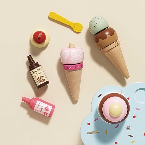 Miniatura 2 de Le Toy Van - Juguete educativo de madera Honeybake Helado de Carlo de madera colorido Juguete de imitación de helado  12 piezas - Grandes regalos de