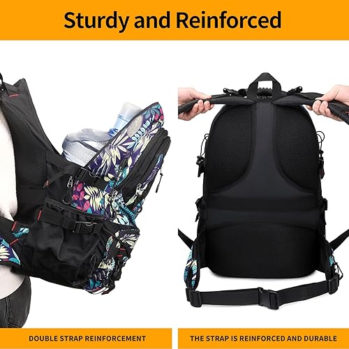 Miniatura 6 de Nerlion - Mochila de senderismo de 40 litros para hombres y mujeres, para campamento, impermeable, al aire libre, senderismo, mochila ligera (hojas