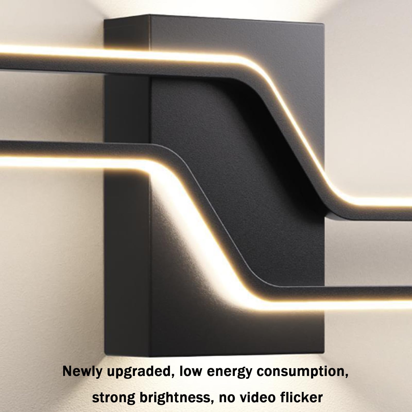 Czarna długa lampa ścienna LED z pilotem zdalnego sterowania, ściemnialne kinkiety ścienne 2700-6500K, nowoczesny minimalistyczny liniowy design, dekoracja wnętrz, stolik nocny, biuro, sypialnia