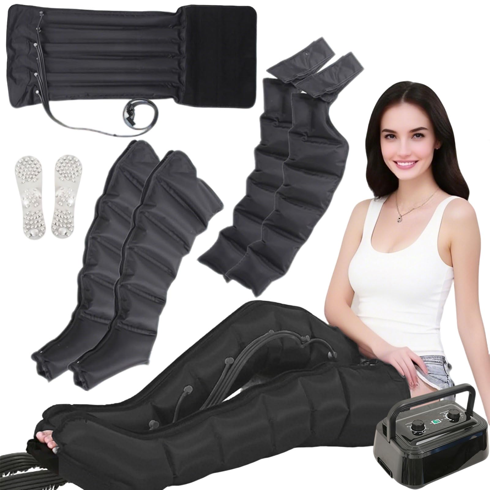 Bottes de pressothérapie 6 cavités avec masseur de compression d'air complet