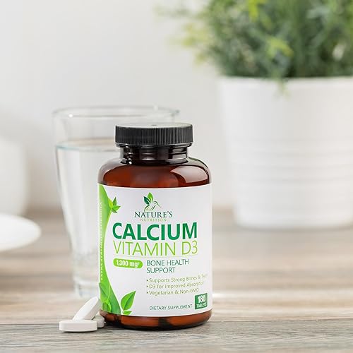 Miniatura 24 de Suplemento de calcio de 1200 mg - con vitamina D3 para una mejor absorción - Apoya la salud inmunológica, huesos y dientes - Carbonato de calcio