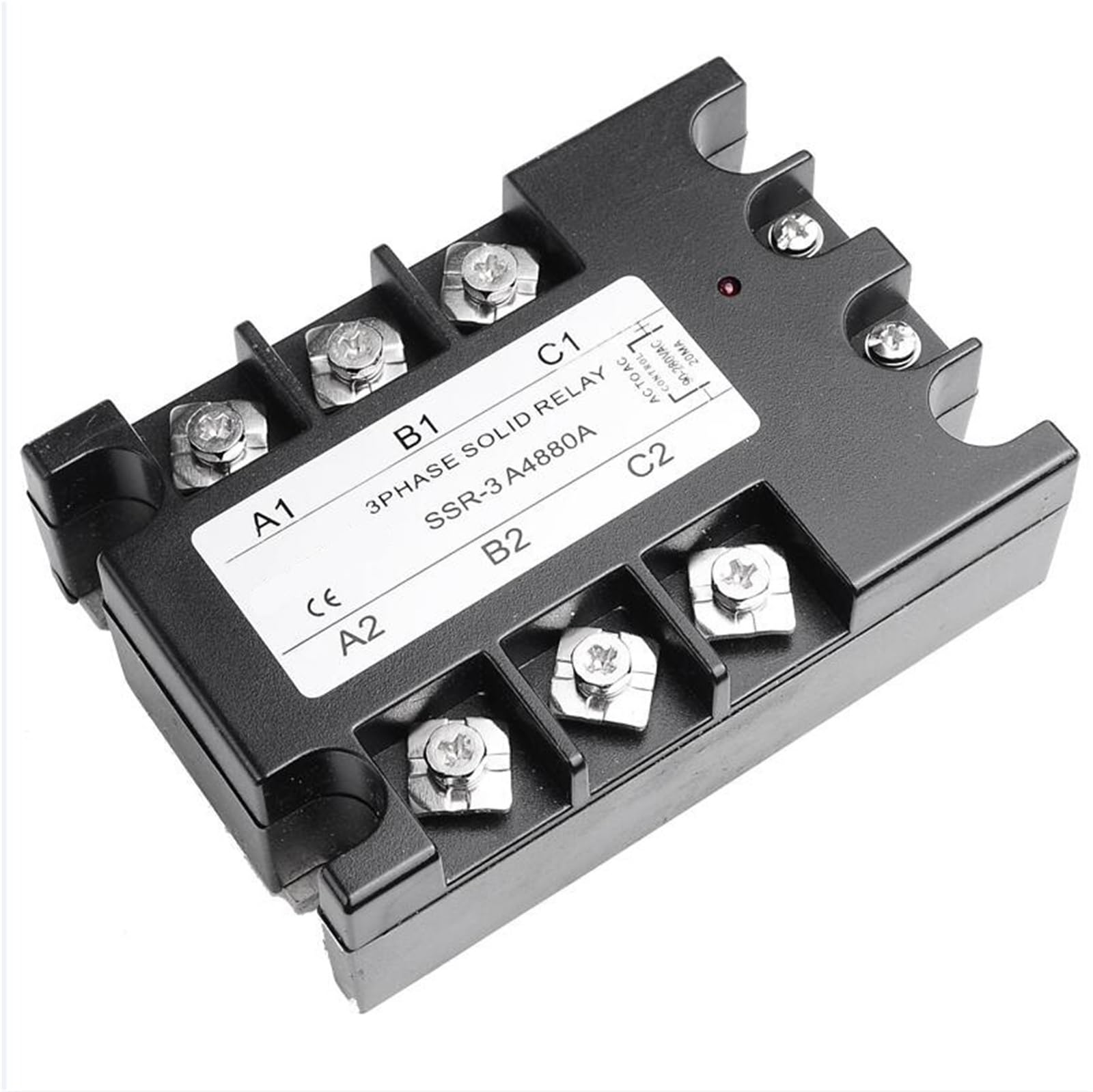 Relais statique triphasé SSR 80A avec couvercle de protection commutable en AC - 8