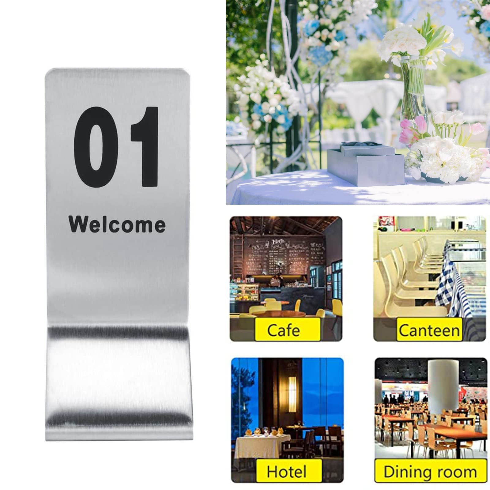 Señalización Digital, Etiquetas con números de Metal, Tarjetas Mesa número 1 a 25/50, se Pueden Utilizar ampliamente en restaurantes, Bares, Fiestas y Bodas(25pcs)