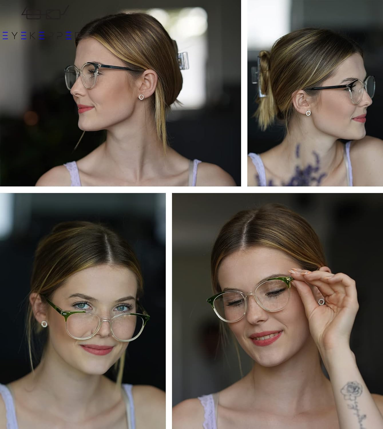 Eyekepper Stylish Ladies Oversized Reading Glasses - 4 Pack Large Round Readers for Women +1.25