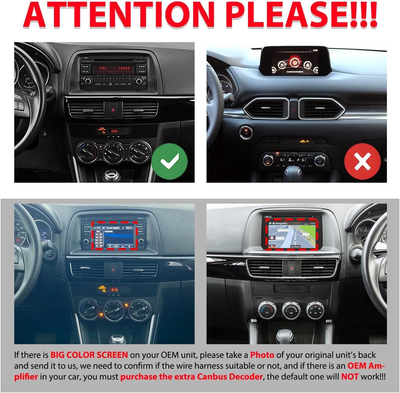 for Mazda CX-5 2013-2016 Car CarPlay Android Auto Navigation Stereo GPS Radio Reverse Camera Display 9" IPS Touchscreen Headunit Tablet Pad Media Player, if Applicable Quad Core 4G+64G