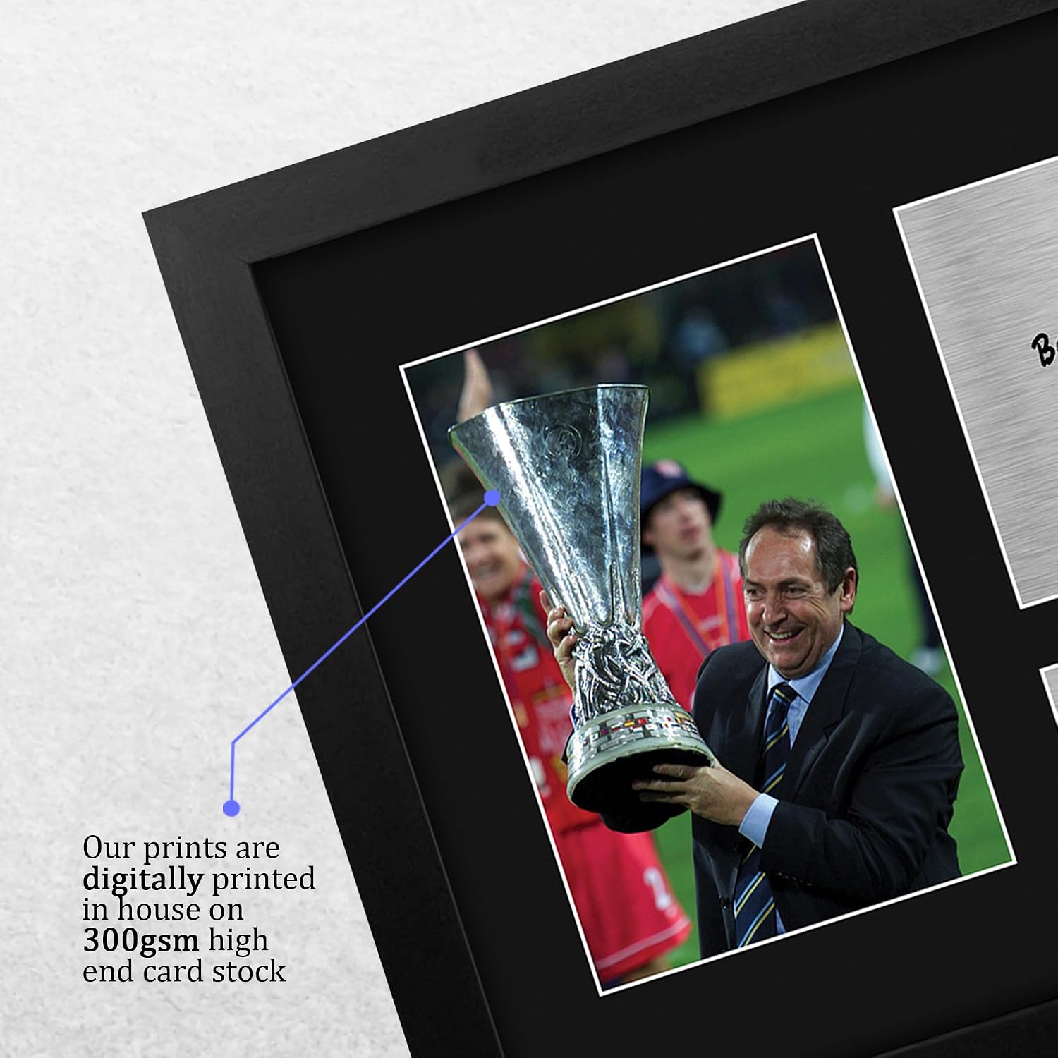 HWC Trading Gerard Houllier Liverpool Gifts Printed Signed Autograph Picture for Soccer Fans and Supporters - US Letter Framed (ID-007904)