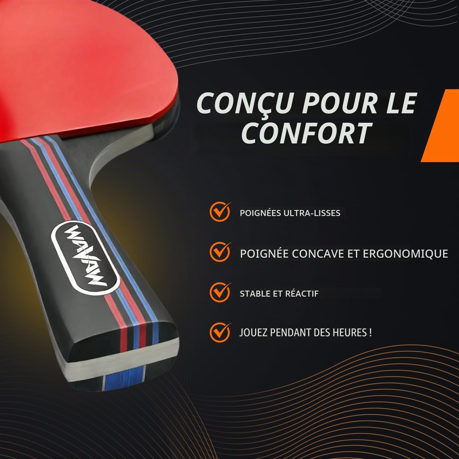 Ensemble de fouets de ping-pong avec balles, entraînement et loisirs, fouets de tennis de table et accessoires intérieurs