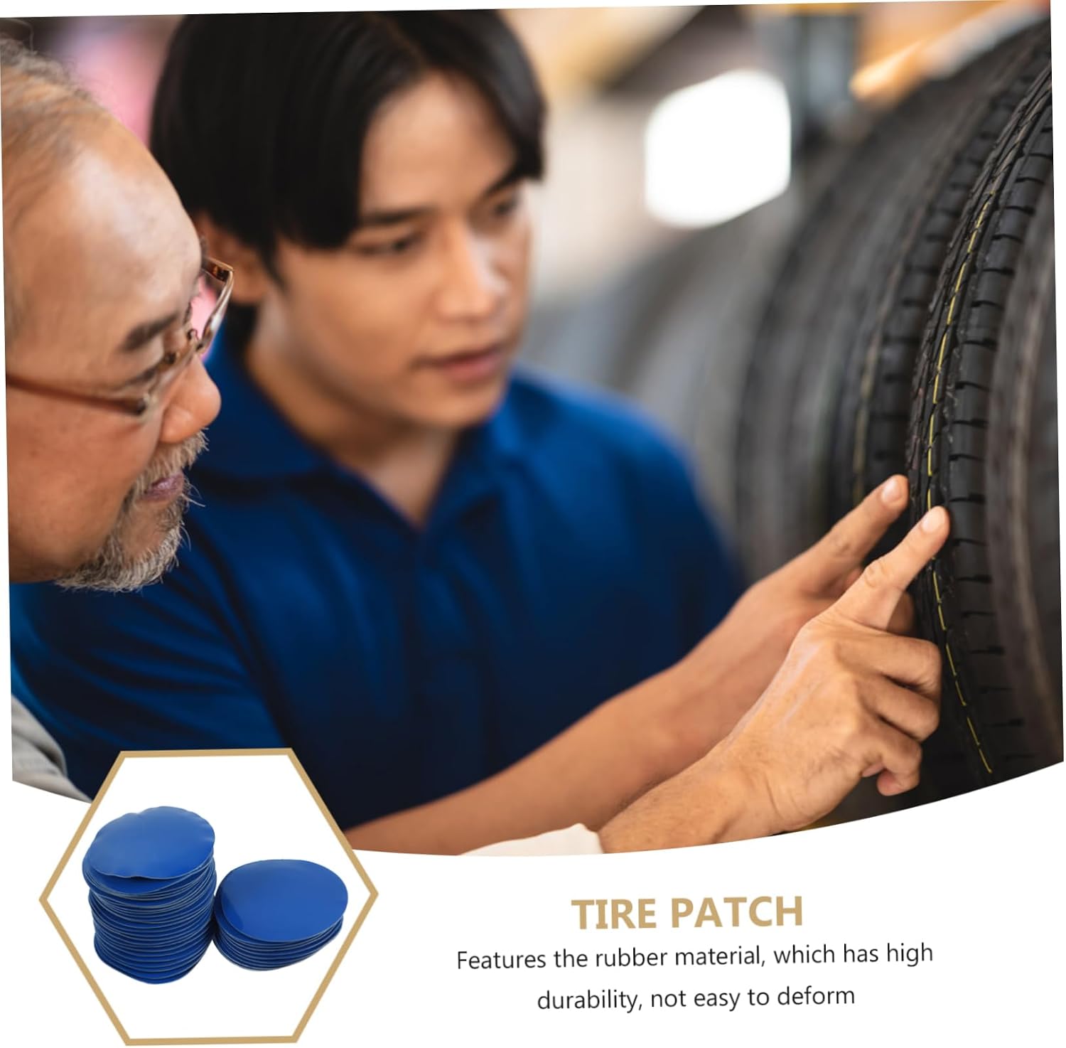 Ciieeo 80Pcs Heavy Duty Tire Repair Patches for Motorcycle and Vehicle Emergency Flat Tire Repair Durable Rubber Kit for Puncture Fix