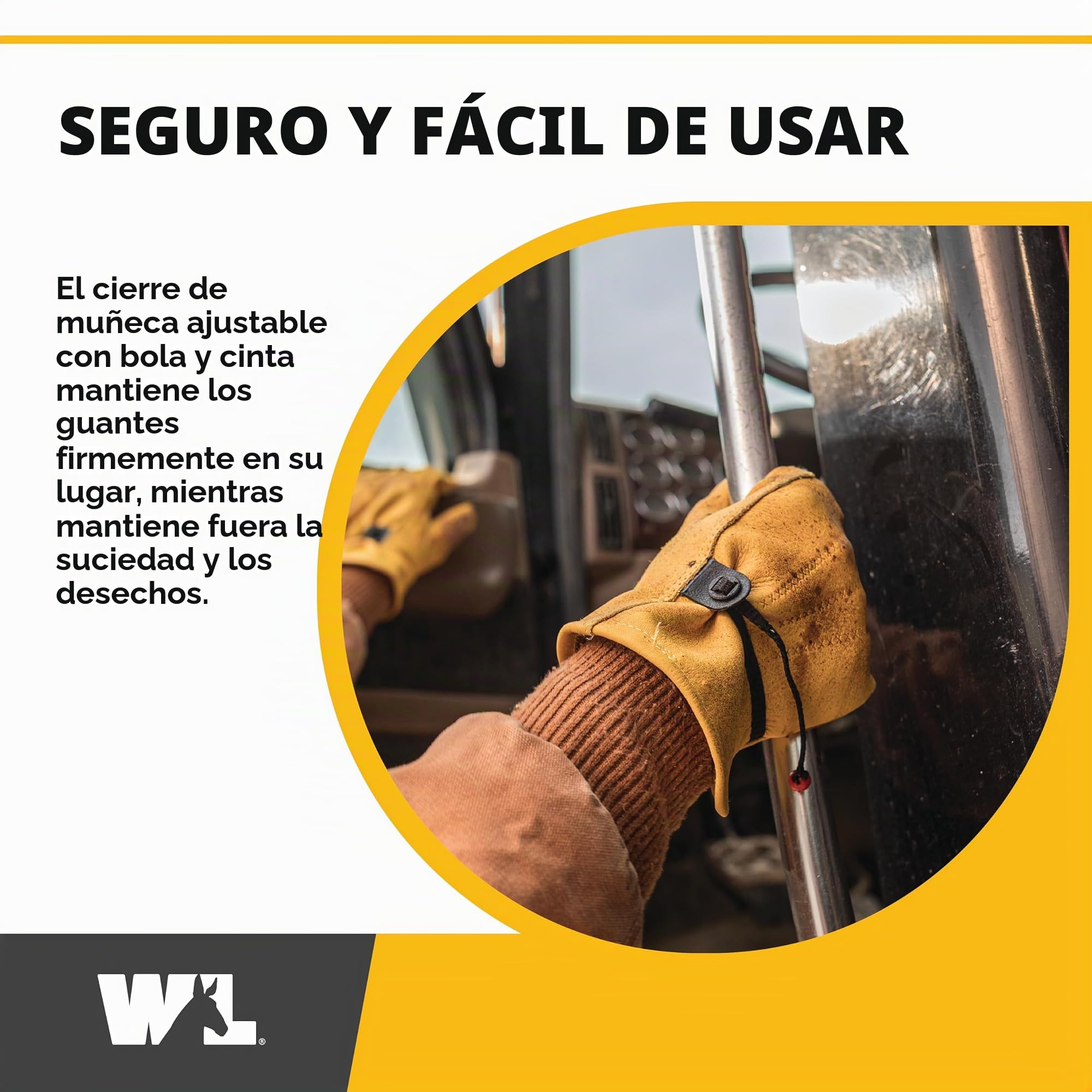 Wells Lamont Guantes de trabajo de cuero para hombre, con cierre de muñeca, bricolaje, construcción de Yardwork, motocicleta grande, Wells Lamont, Saddletan, paquete grande de 1 EE. UU