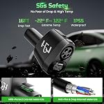 LJH 2-in-1 CCS1 & J1772 to Tesla Charger Adapter for Model Y/3/S/X/Cybertruck - 250KW DC Fast Charging & 80A AC, NACS Compatible, Level 3 & Level 1-2 Charging Stations