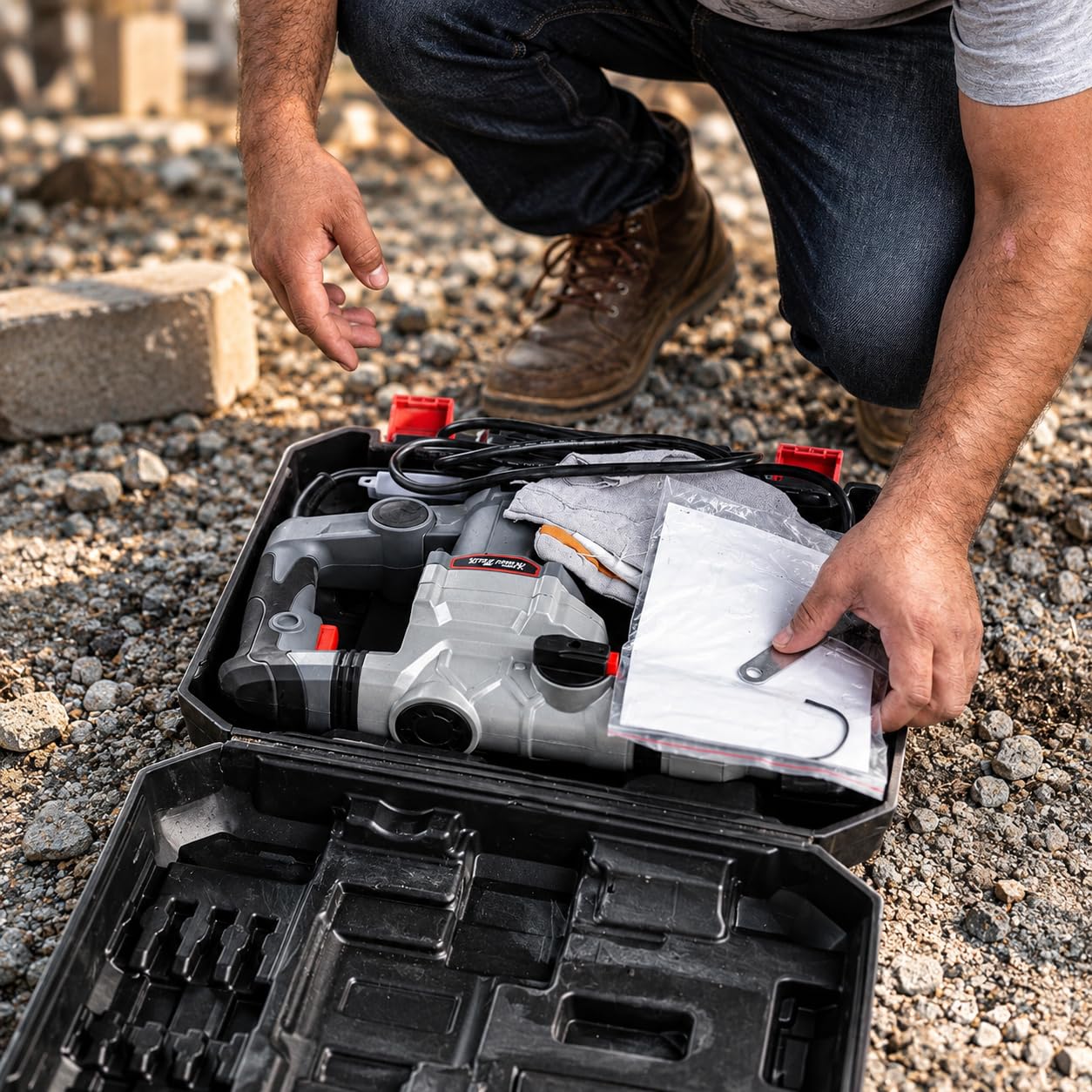 XtremepowerUS 1200W Rotary Hammer - Demolish & Drill! -6