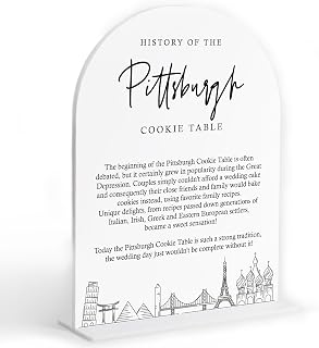 Pittsburgh Cookie Table Sign, White Arch Acrylic Wedding Sign for Ceremony and Reception Decor, Dessert Table Decor, Bridal Shower Decorations, Centerpiece Decorations Party-19