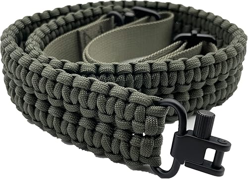 VVAAGG Eslinga de dos puntos con junta giratoria, eslinga de paracaídas antideslizante con correa de longitud ajustable