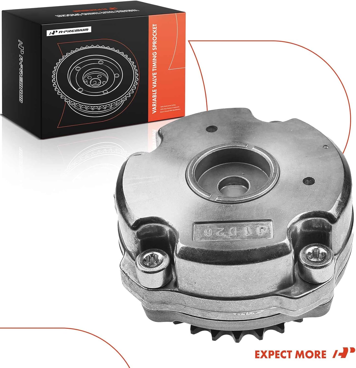 A-Premium Intake Engine Variable Valve Timing VVT Sprocket Gear Camshaft Phaser Adjuster Compatible with Hyundai Accent & Kia Rio Rio5 2006 2007 2008 2009 2010 2011, Replace# 24350-26800