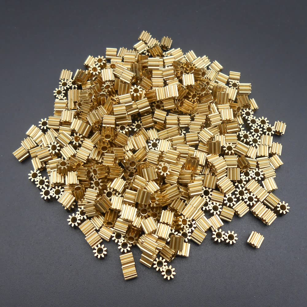 Tool Part for 100Pcs/Lot 0.4M Brass Gear Spur Pinion Mechanical Small 0.4 Modulus Bore Hole Aperture 2MM 1.98MM 9 Teeth Height Lenght 4MM 92A (Number of Teeth: 0.4M9T2A)