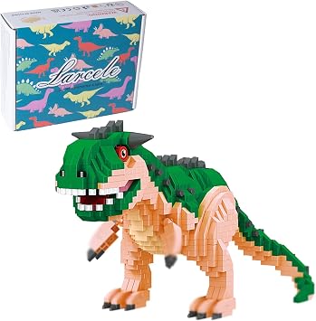 Larcele Micro Building Blocks Dinosaur Set, DIY Mini 3D Building Toy Bricks,1060 Pieces KLJM-06 Carnotaurus