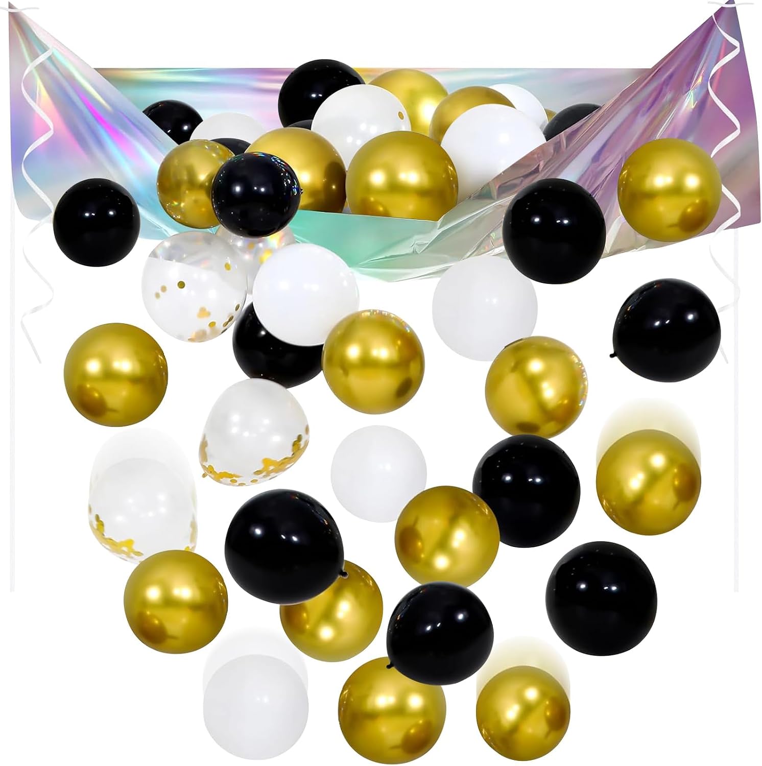 Amazon.com: 66 PCS Gold and Black Balloon Drop Kit 2026 Happy New Year ...
