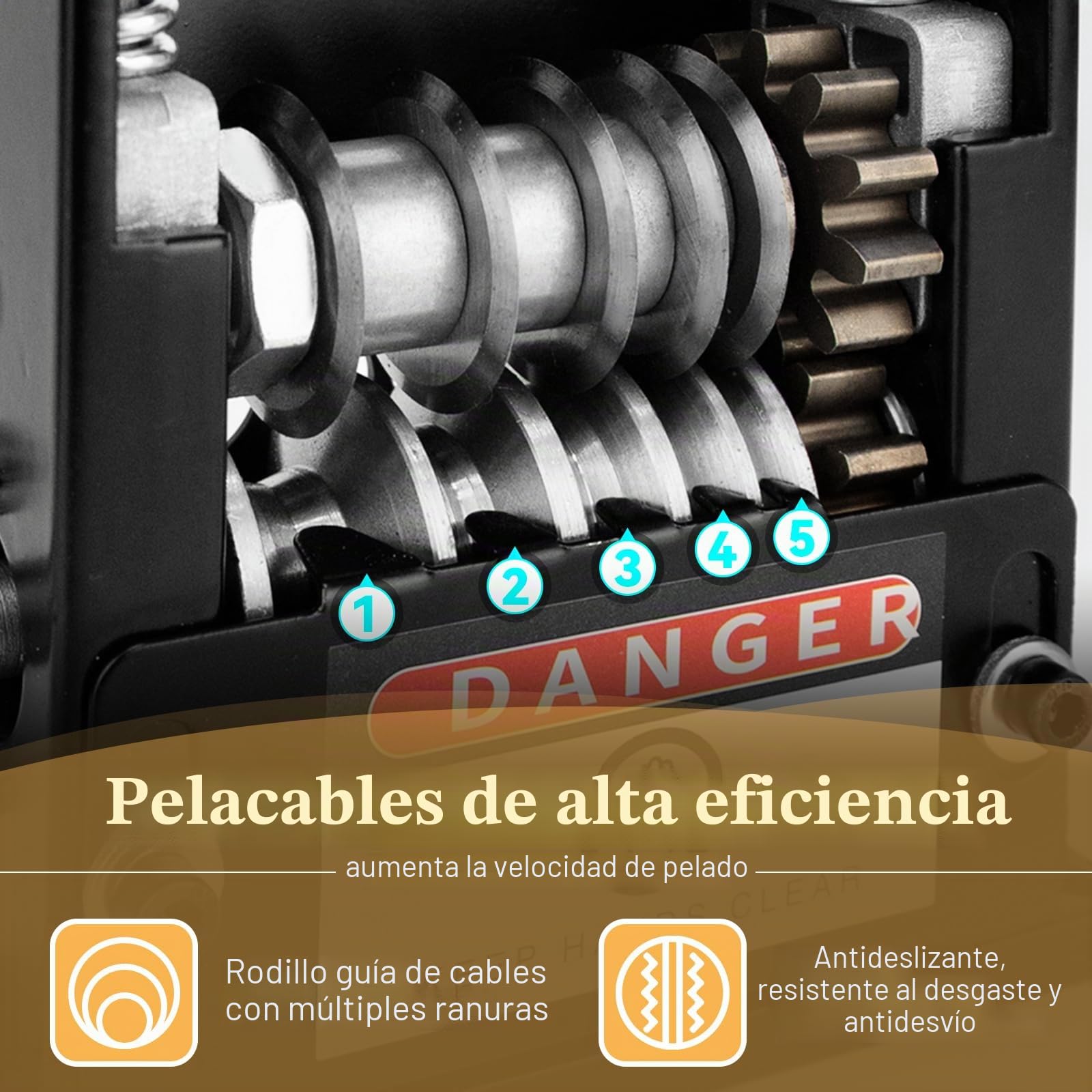 Máquina Pelacables Para Cobre 3-17mm, Manual O Con Taladro | Peladora De Cables Profesional Con Manivela, 5 Cuchillas Y 6 Orificios Para Reciclar Chatarra De Cobre