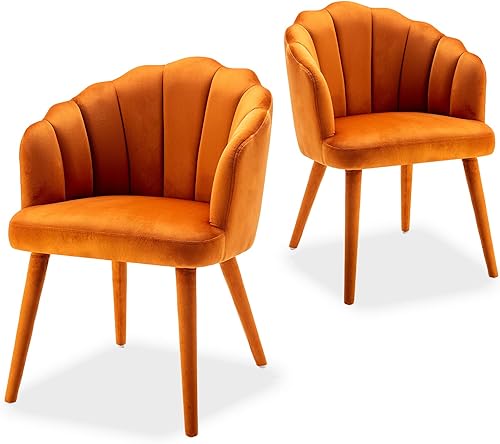 chairus Juego de 2 sillas de comedor de terciopelo, modernas tapizadas de mediados de siglo, cómodos sillones decorativos para dormitorio, cocina,