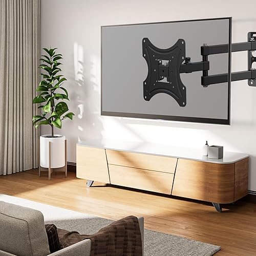 Miniatura 3 de GLWIXY Soporte de pared para TV para televisores de pantalla LCD LED curvada plana de 17 a 43 pulgadas, soporte de monitor de movimiento completo