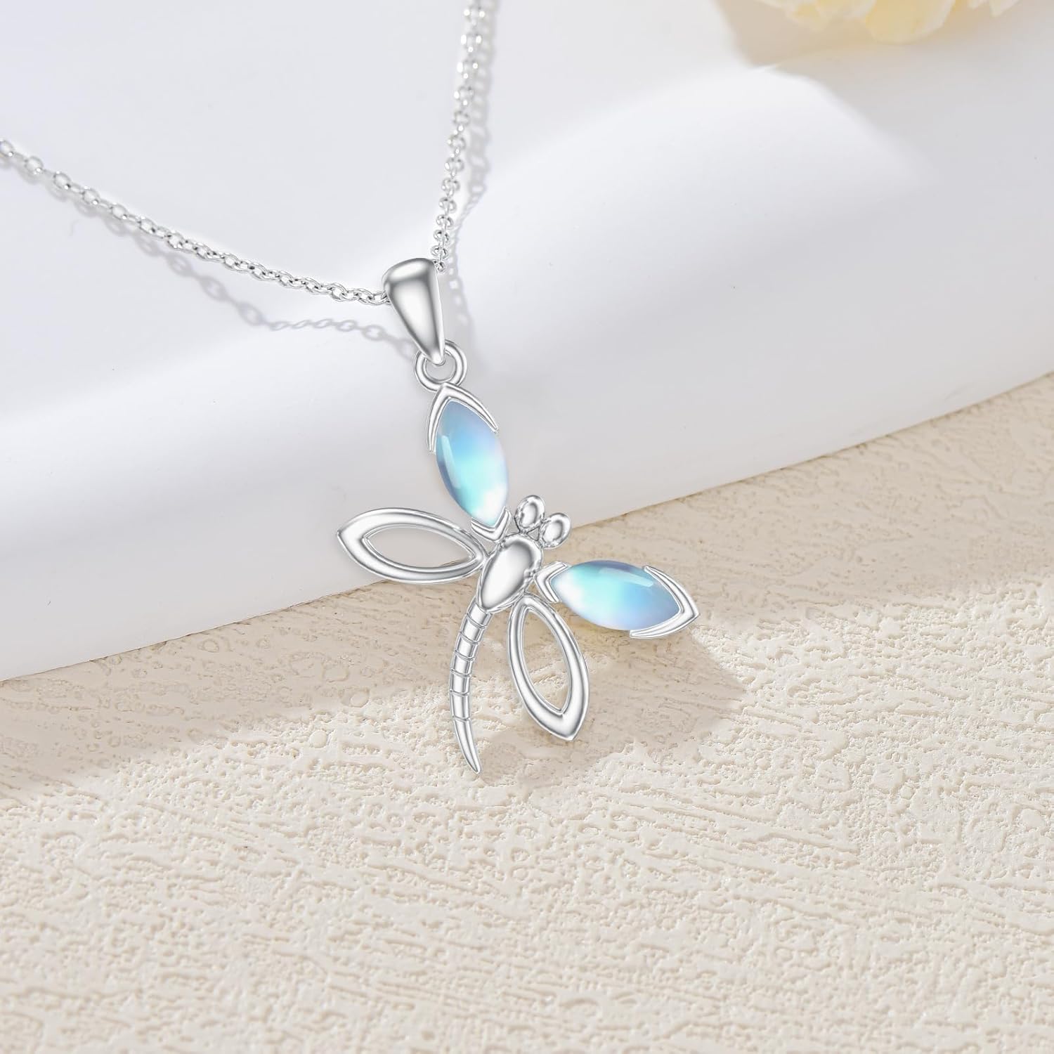 Dragonfly Necklace for Women 925 Sterling Silver Moonstone Dragonfly Pendant Ladies Jewelry Gifts - Image 4