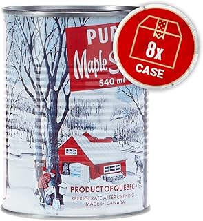 Decacer Pure Maple Syrup, 1 Medium, 540ml/18.26oz. Can,(8pk) (Imported from Canada)