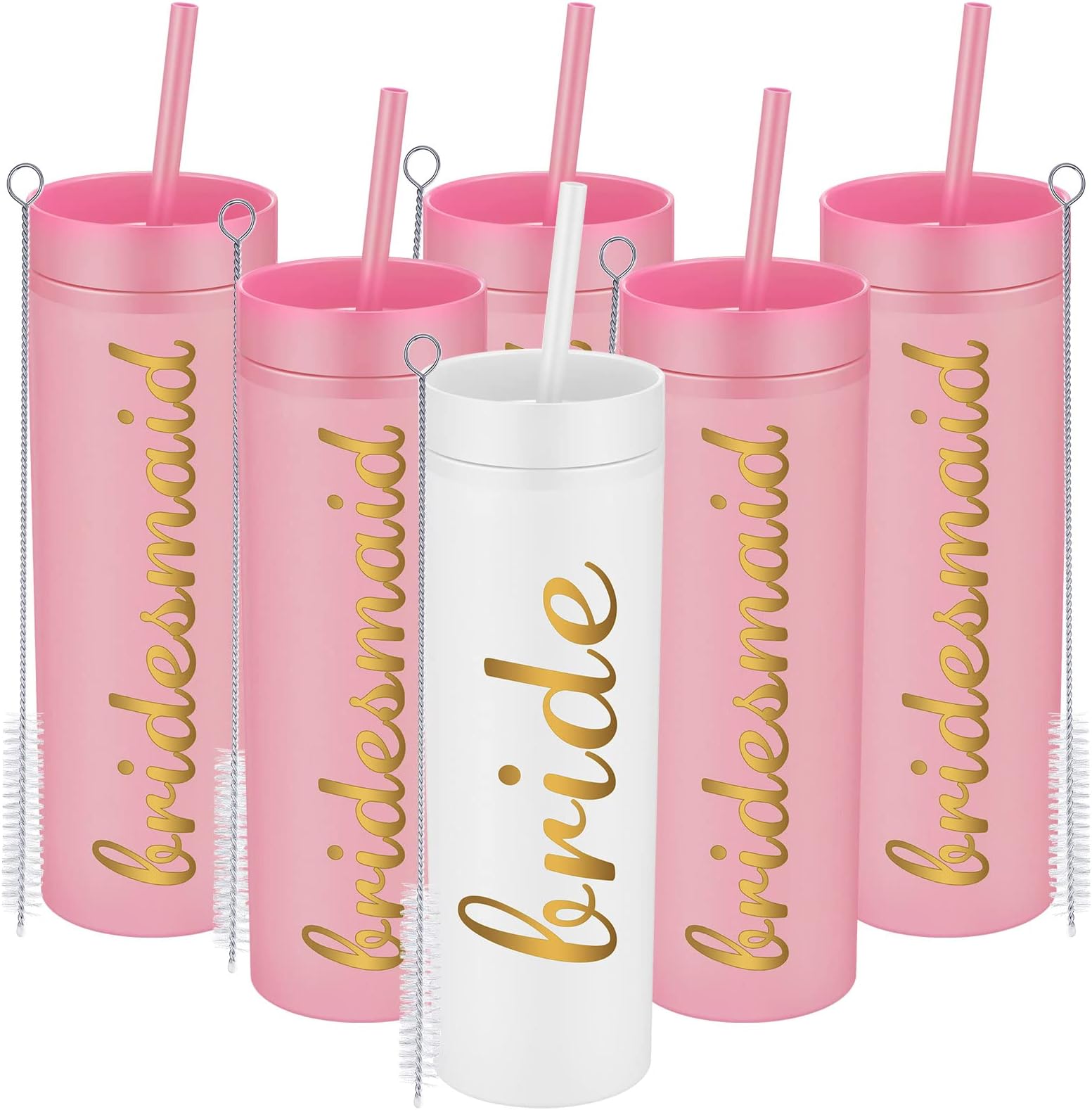 Bokon Bride and Babe Bachelorette Skinny Tumblers for Bachelorette Party Supplies