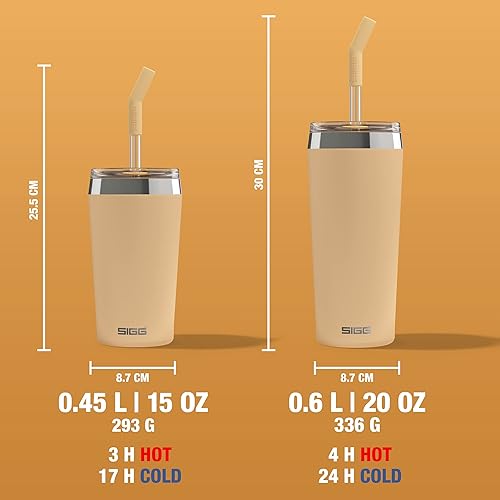 Miniatura 5 de SIGG - Taza aislada - Taza de viaje Helia - Con popote de vidrio duradero y cepillo de limpieza - A prueba de fugas - Sin BPA - Acero inoxidable 188