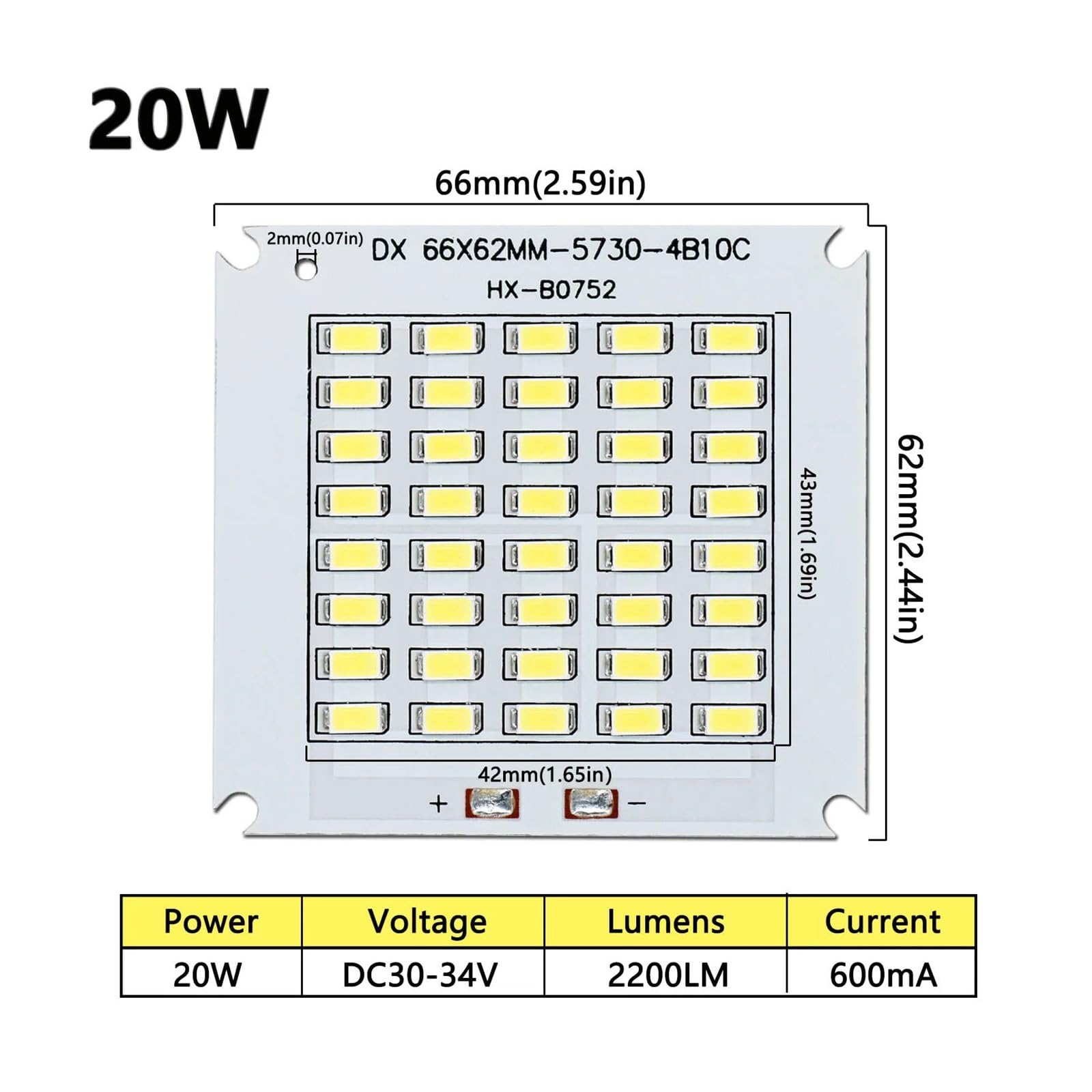 Perle de lampe à puce LED SMD5730 10/20/50/100/150/200W DC30-34V for intérieur et extérieur, projecteur blanc froid monter soi-même(200W DC30-34V)